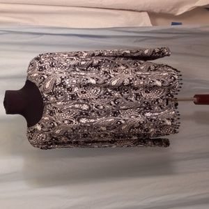 MSK Women 2X Tank Top & Jacket Set Black White Paisley Clear discs